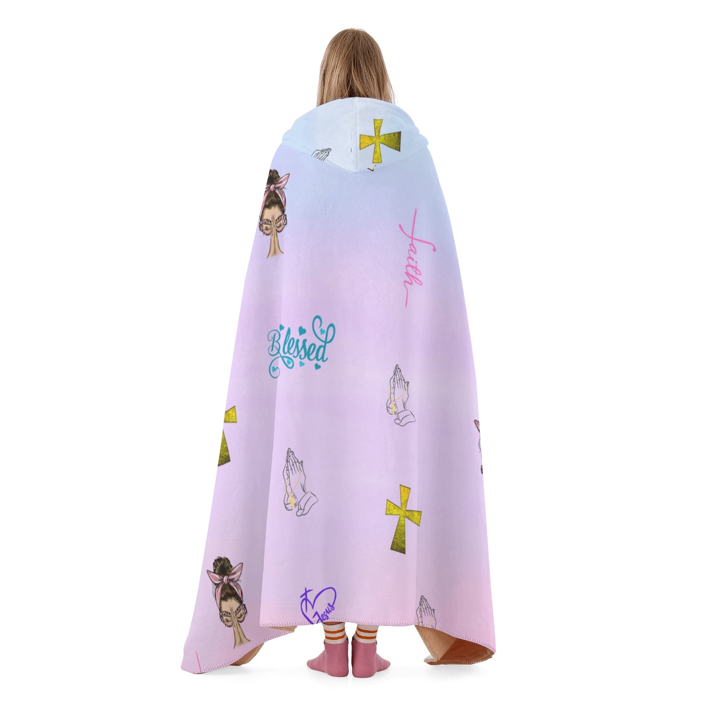 Faith Blessed Womens Hooded Blanket