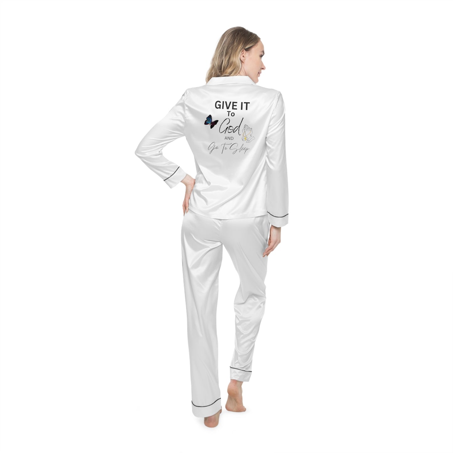 Give it to God and Go To Sleep Women's Satin Pajamas