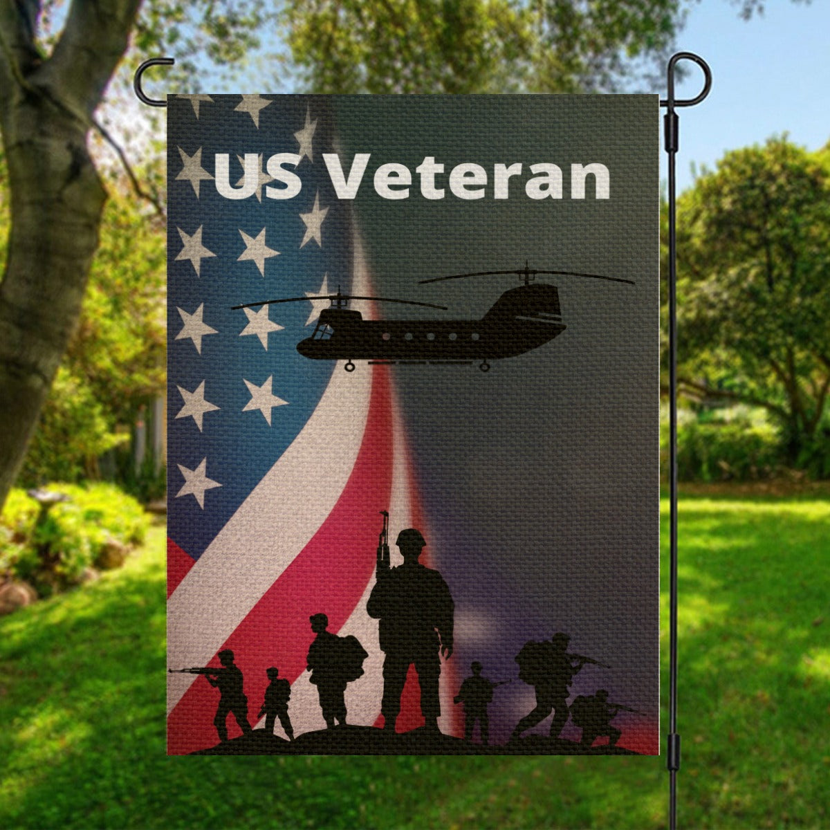 US Veteran Double Side Print Garden Flag