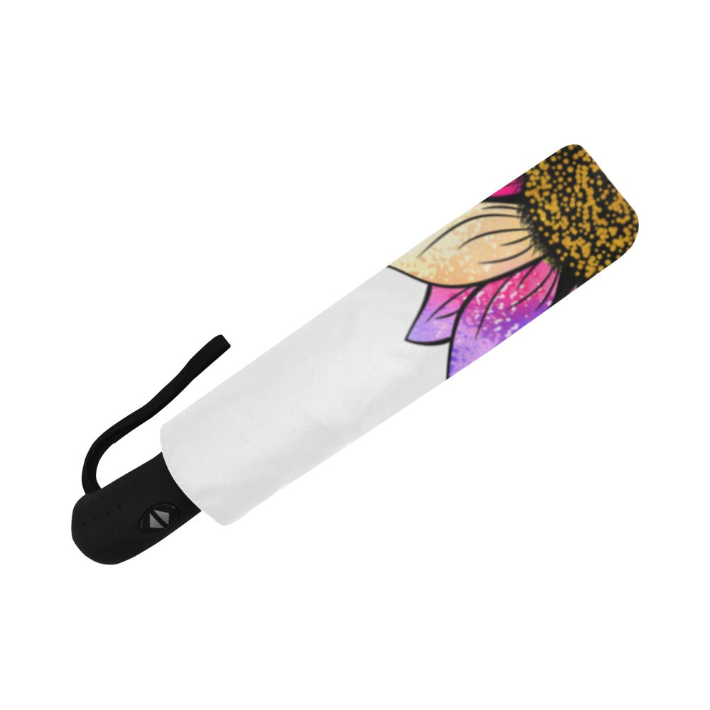 Multi Color Sunflower Umbrella White Auto Foldable (Model U04)